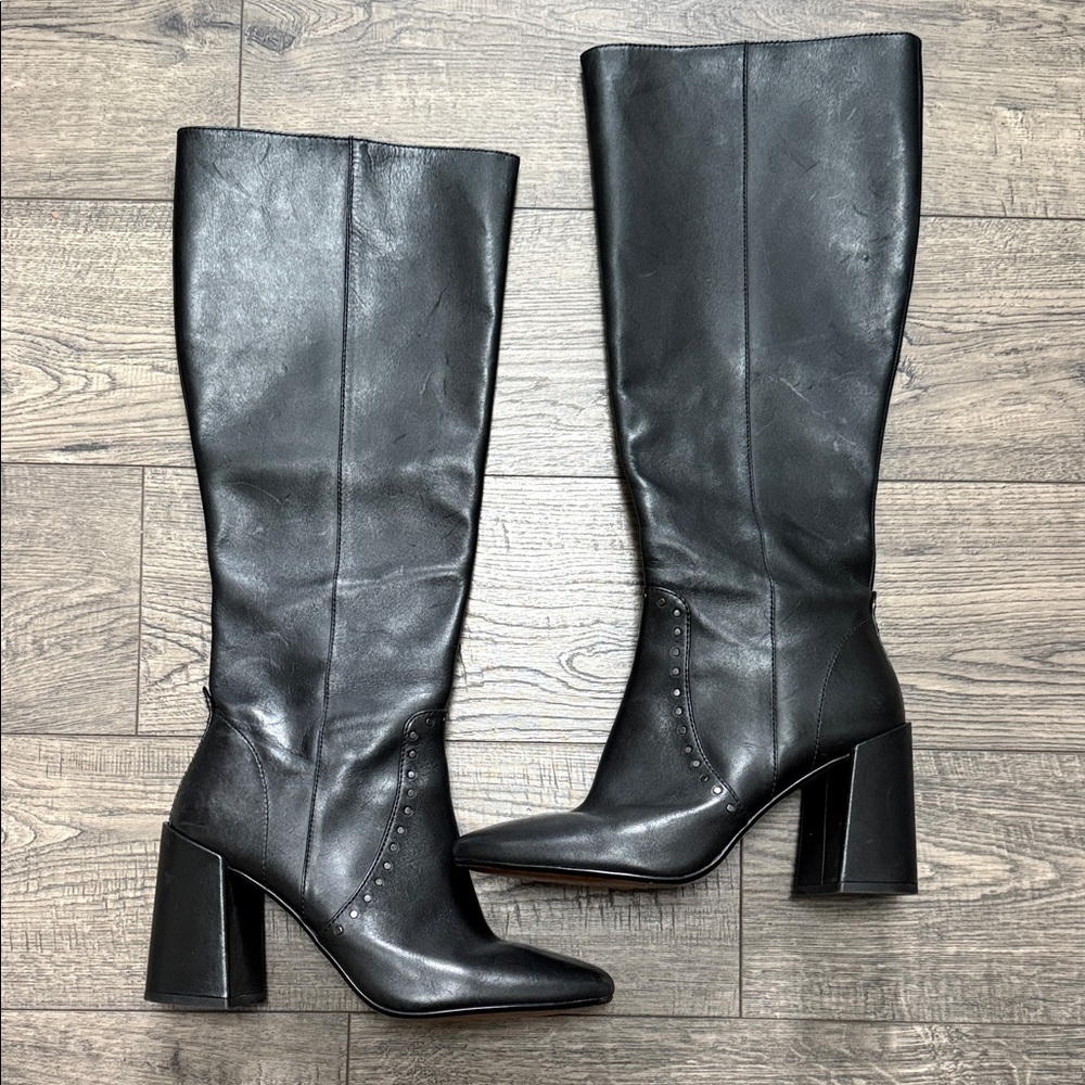 Coach Black Heeled Knee-High Boots - Picture 2 of 14